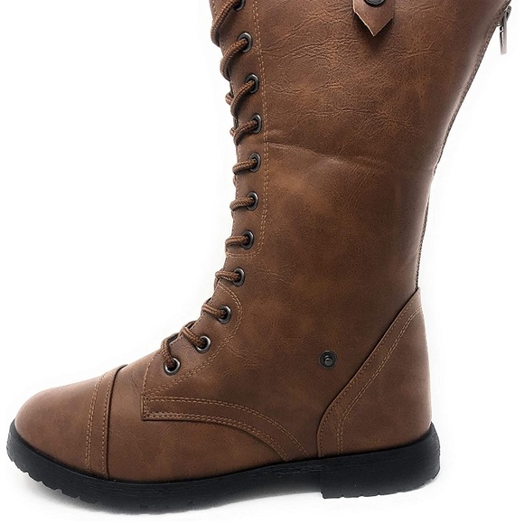 🛍️🛍️🛍️ 5/$20 Military Combat Boot with Plaid Fold-Over Cuff - Picture 6 of 8